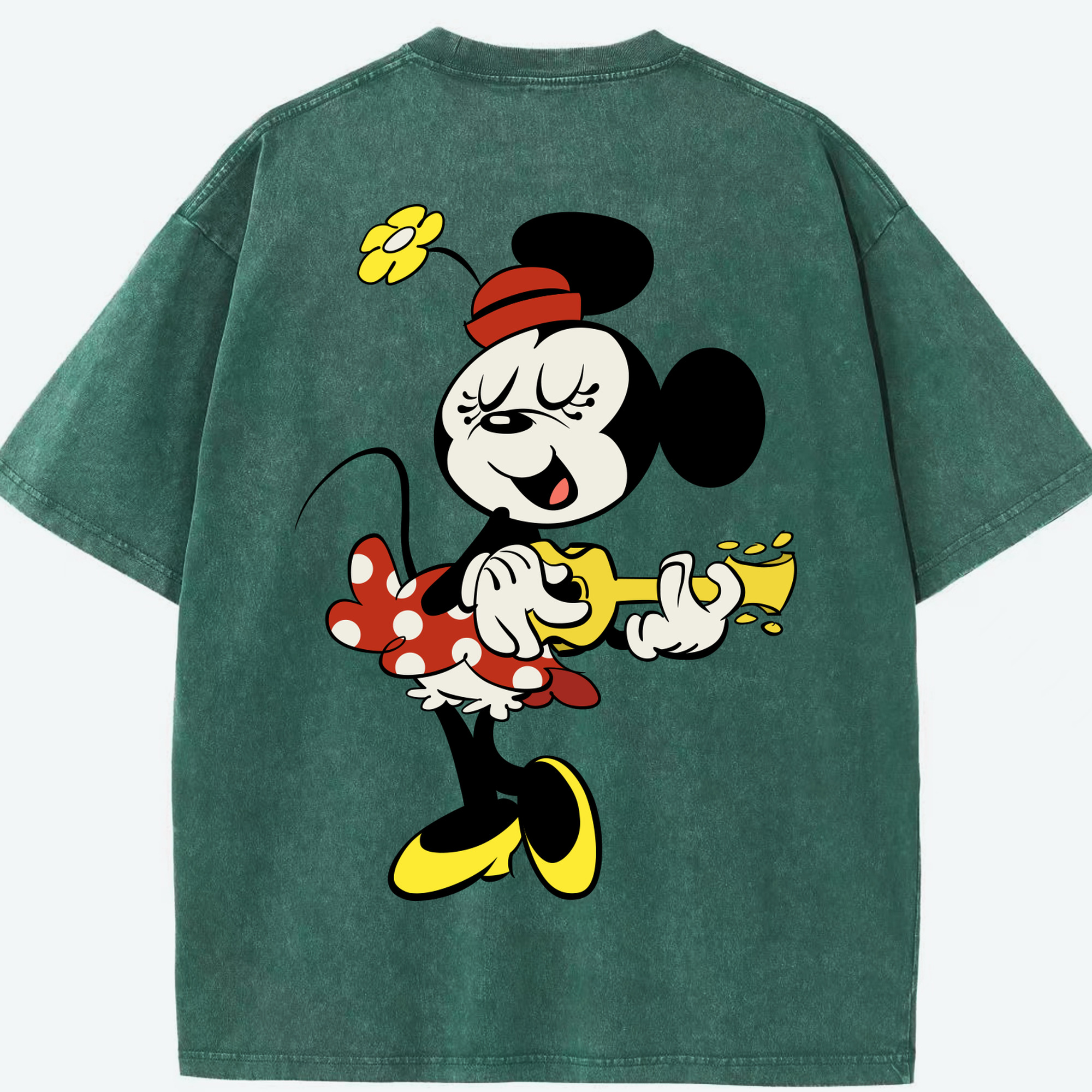 （画像用） ミッキーマウス Mickey Mouse 綿100% ヴィンテージ風 半袖Tシャツ（背面プリント）